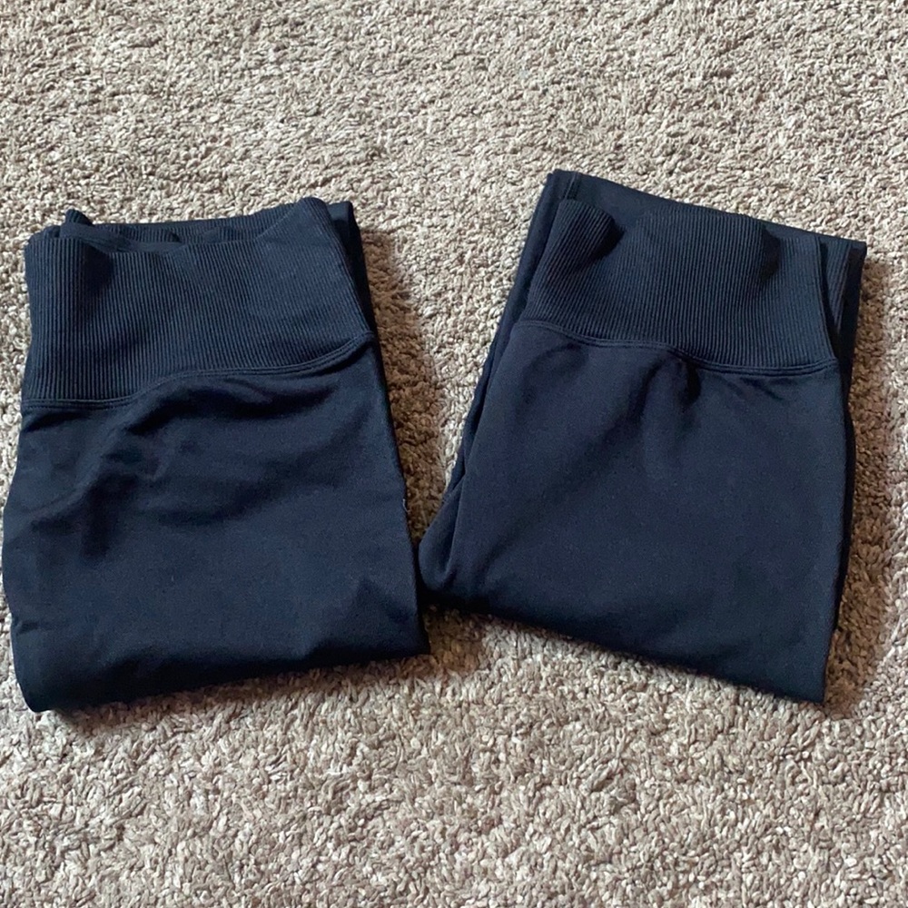 2 pairs of black PINK SPORT leggings